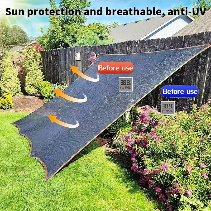 90% Blackout Cloth (Black) - 10 x 13ft UV-Resistant Shade Net with Reinforced Rivets, Suitable for Outdoor Adventures / Camping / Garden / Patio / Greenhouse.Mesh Shade Cloth,father's day gifts - Image 2