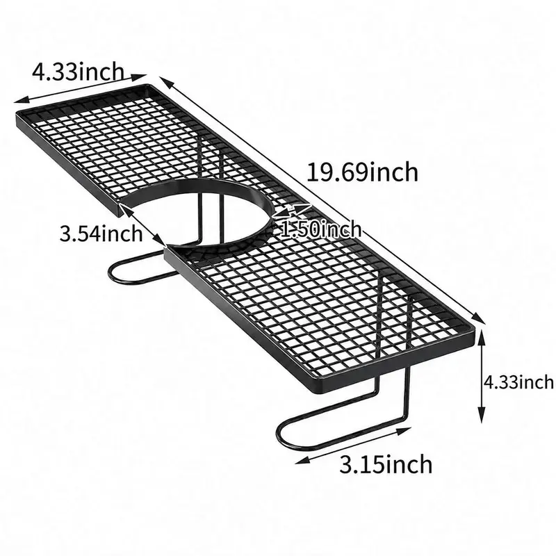 Carbon Steel Bathroom Organizer - 19.7x4.3in Luxury Minimalist No-Drill Vanity Counter Storage Rack, Moisture-Proof Anti-Mold Home Accessory for Skincare & Toiletries (Not Suitable for Circular Pools; Check Compatible Faucets on Details Page) - Image 2