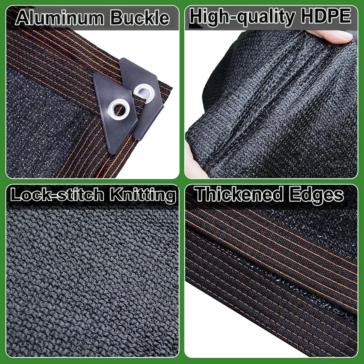 90% Blackout Cloth (Black) - 10 x 13ft UV-Resistant Shade Net with Reinforced Rivets, Suitable for Outdoor Adventures / Camping / Garden / Patio / Greenhouse.Mesh Shade Cloth,father's day gifts - Image 5