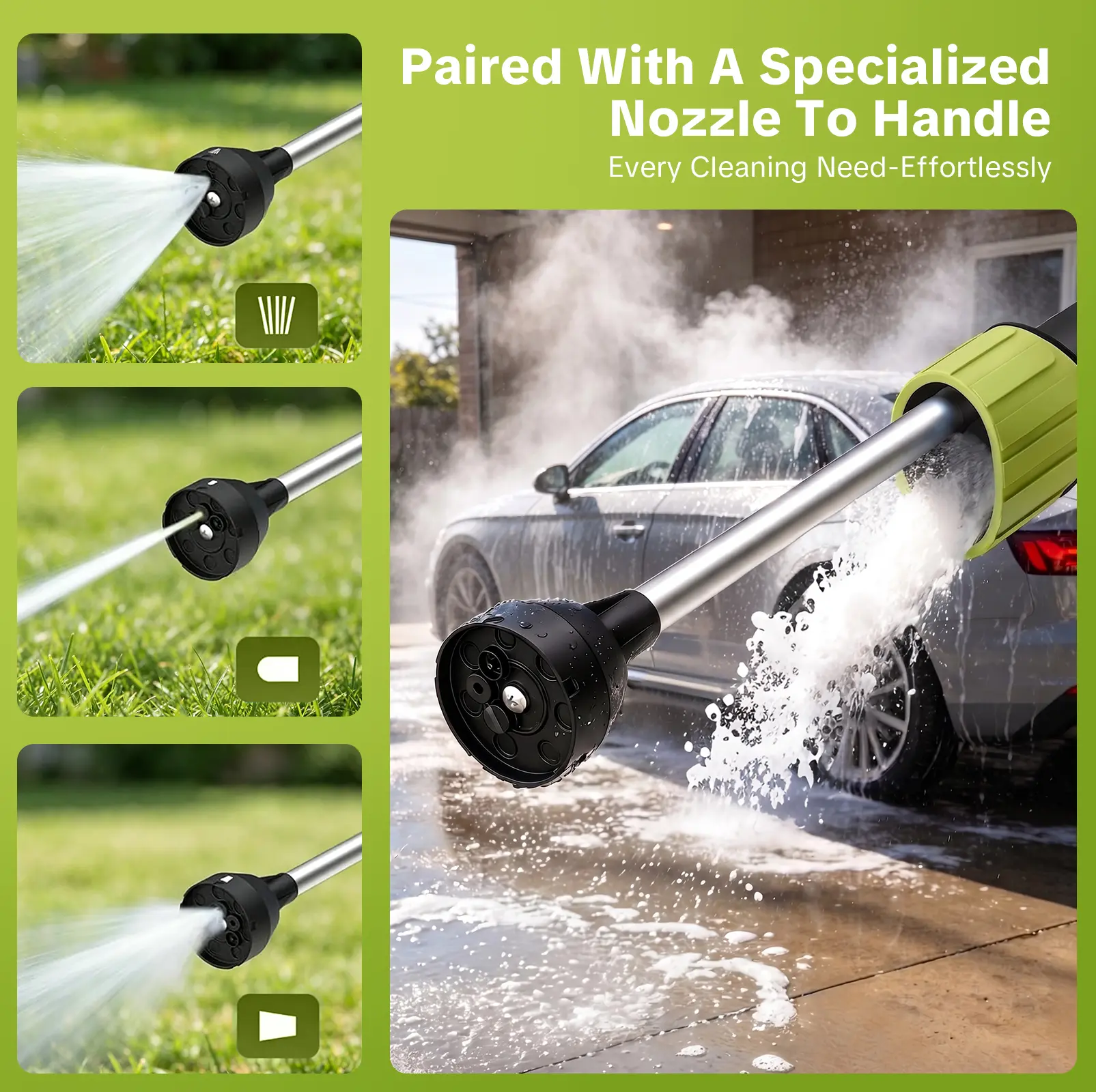 SEESE Car Wash Foam Gun, Foam Cannon for Garden Hose with High Pressure Nozzle & 3 Spray Modes - Suitable for Washing Cars, Trucks, SUVs, Motorcycles, RVs - Image 4
